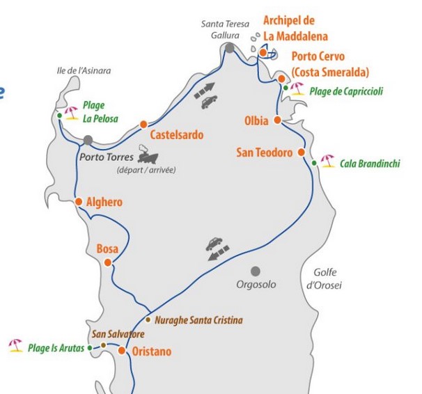 Itinerario Nord Sardegna Sardinia Natour